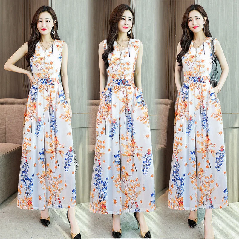 

Женский комбинезон, Новинка лета 2023, корейская мода, прямая шифоновая одежда с высокой талией, тонкие широкие брюки, слитный наряд для женщин