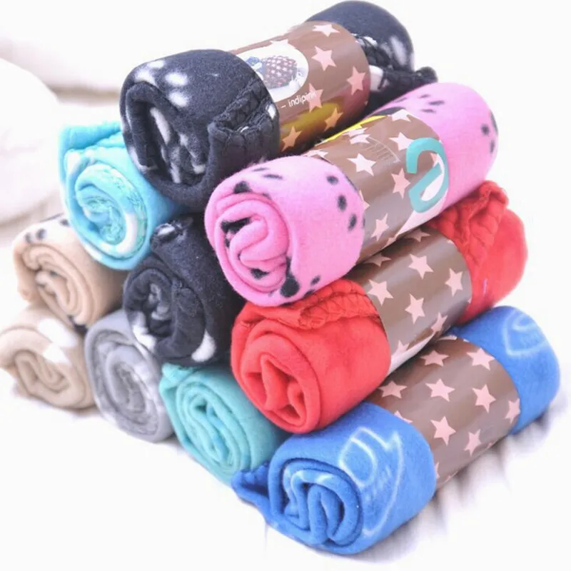 

Pet Dogs Cats Bed Mat Blanket Soft Winter Warm Fleece Lovely Paw Print Design Pet Puppy Bed Sofa Pet Product Cushion Cover Towel