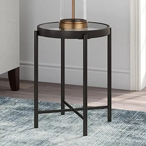 

18'' Wide Round Side Table in Brass