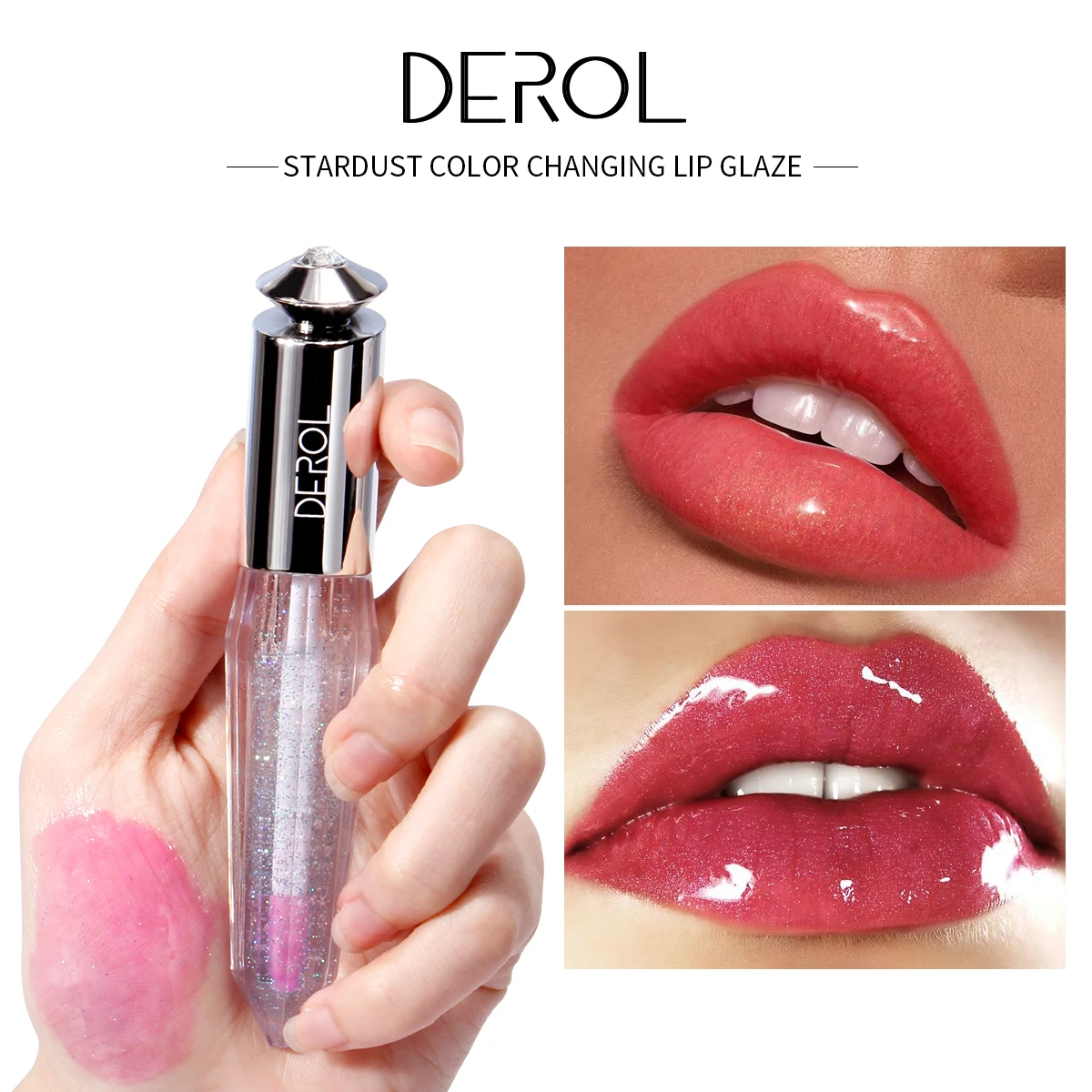 Starry Sky Quicksand Moisturizing Lip Gloss Doodle Glass Lips Makeup Hydrating Discoloration Lip Gloss Cosmetic DC05
