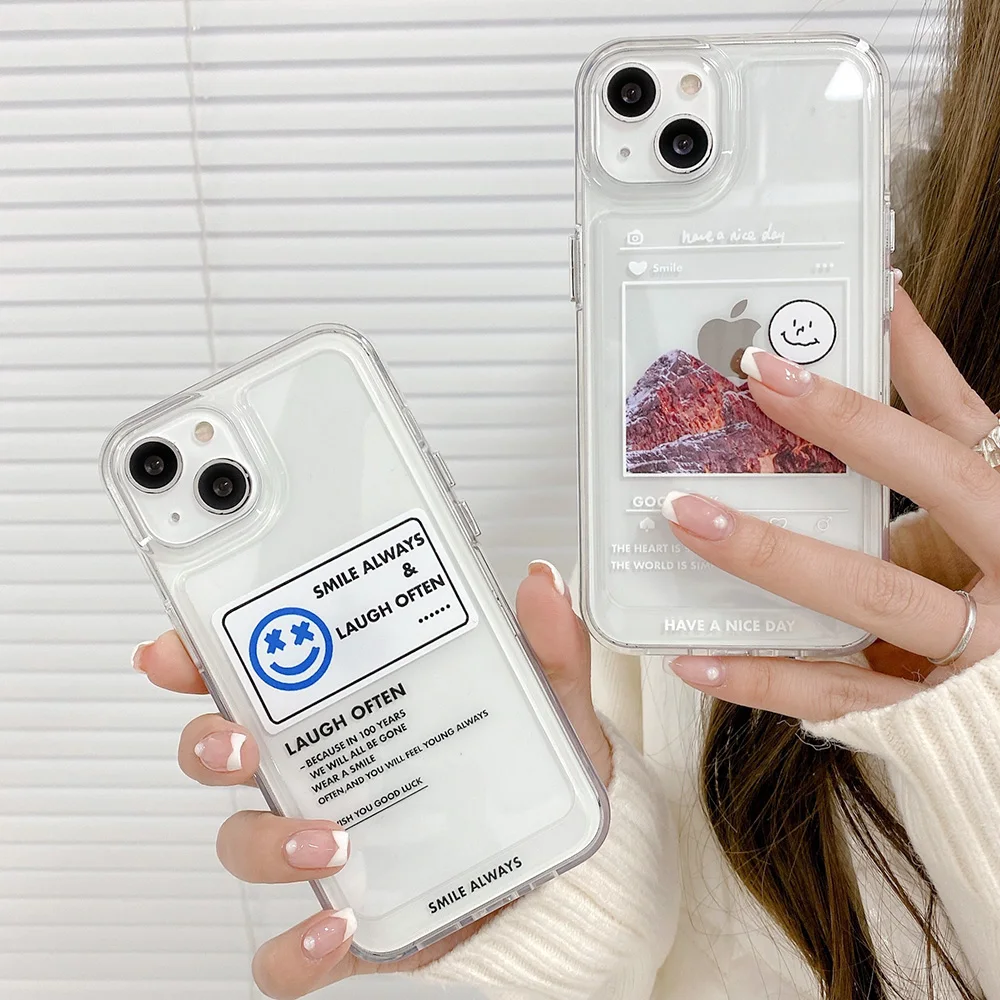 

Cute Smile Bear Transparent Case For iPhone 11 Cases Funda iphone 13 12 Pro Max XR X XS 7 8 Plus Back Cover iPhone11 Shell Korea