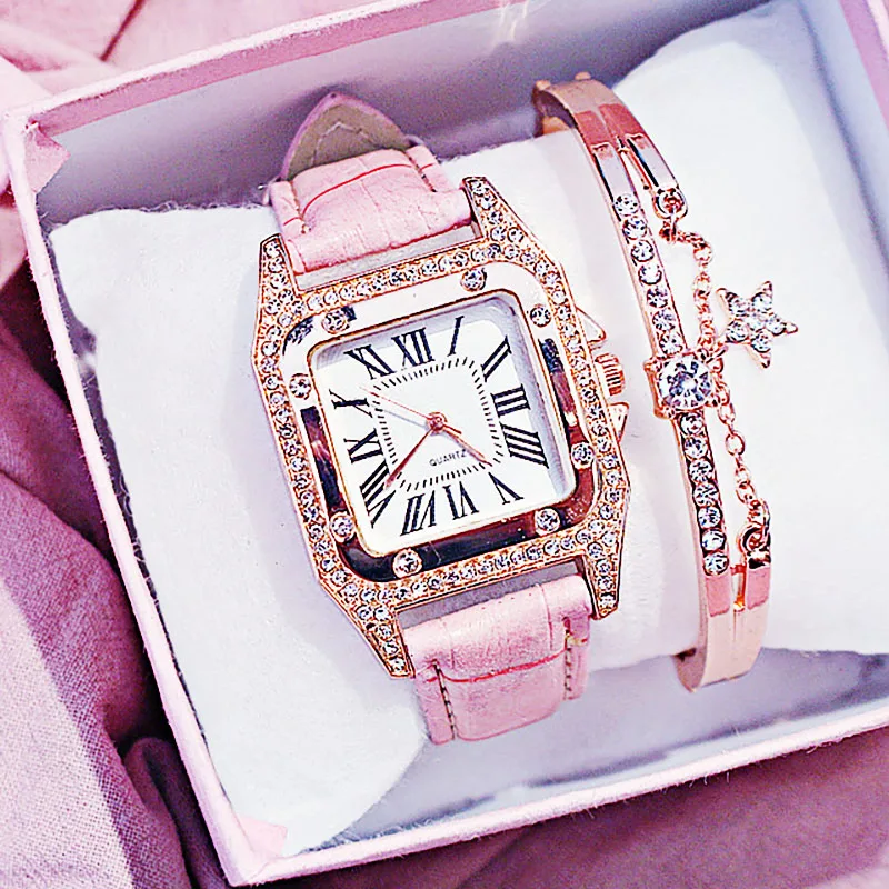 

2022 Women Watches Bracelet set Starry Sky Ladies Bracelet Watch Casual Leather Quartz Wristwatch Clock Relogio Feminino