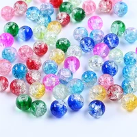 8mm multi color crackle glass lampwork beads round loose spacer beads craft supplies for bracelets necklaces jewelry making