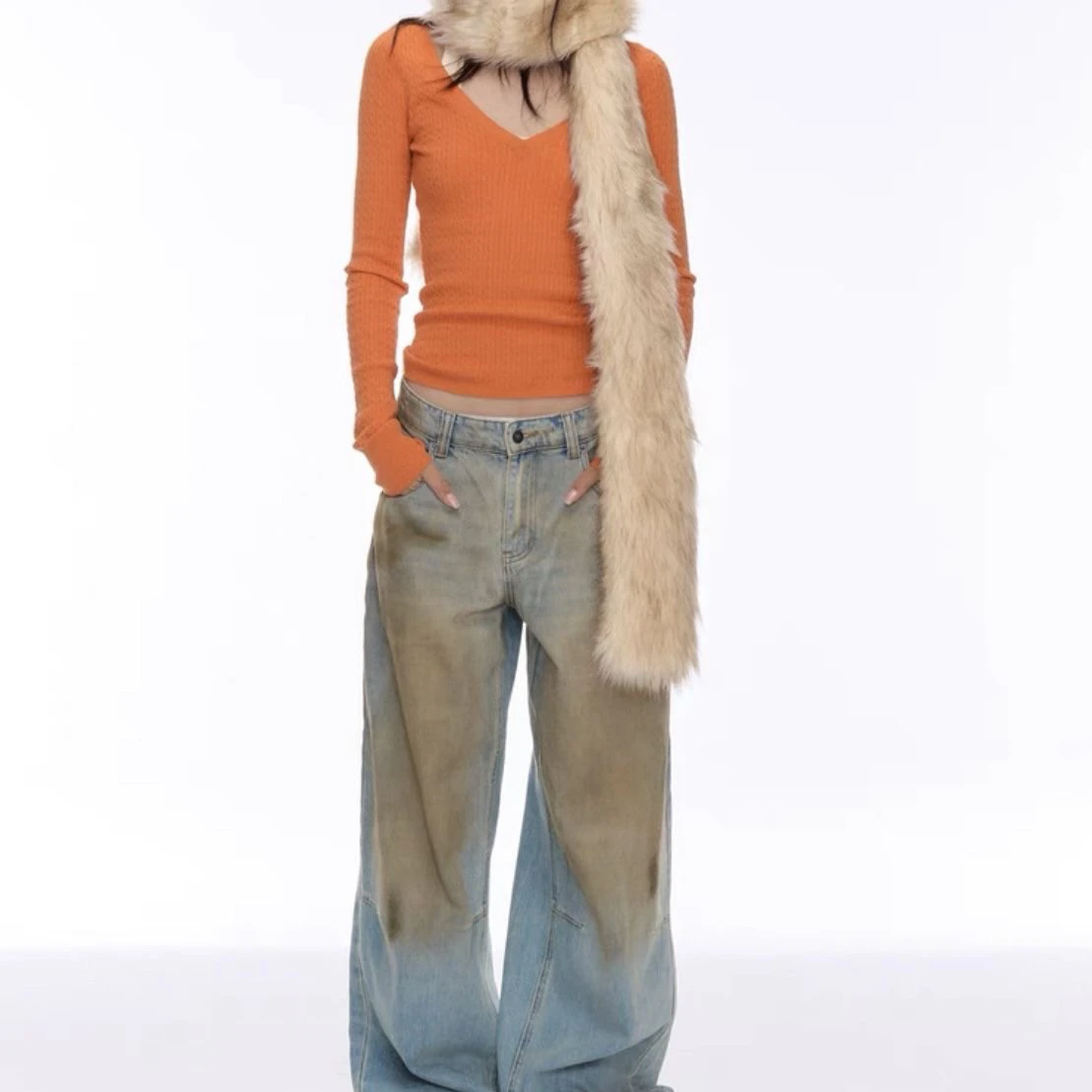 Зимняя новая сексуальная облегающая рубашка Pure Desire с v-образным вырезом и