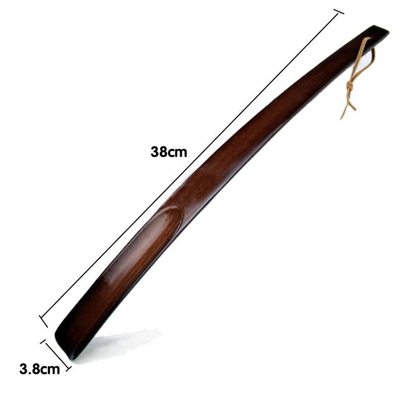 1 Pc Shoe Horn For Boots Home Hotel Wearing Wooden Athletic Spoon Pull Odor Resistant Hanging Loop Portable Long Handle