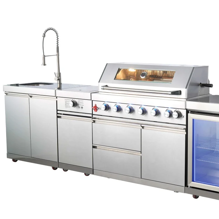 

Top Selling CE Outdoor Kitchen Free Standing Stainless Steel Commercial Kitchen Cabinet And BBQ Grill