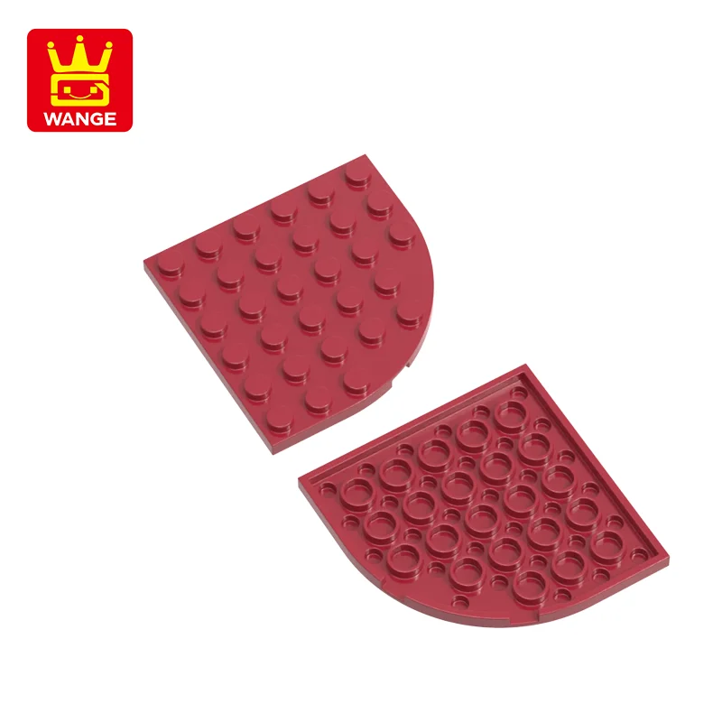 WANGE 6003 100 г/22 шт. пластина Круглый угол 6x6 тонкие строительные блоки Moc цвет