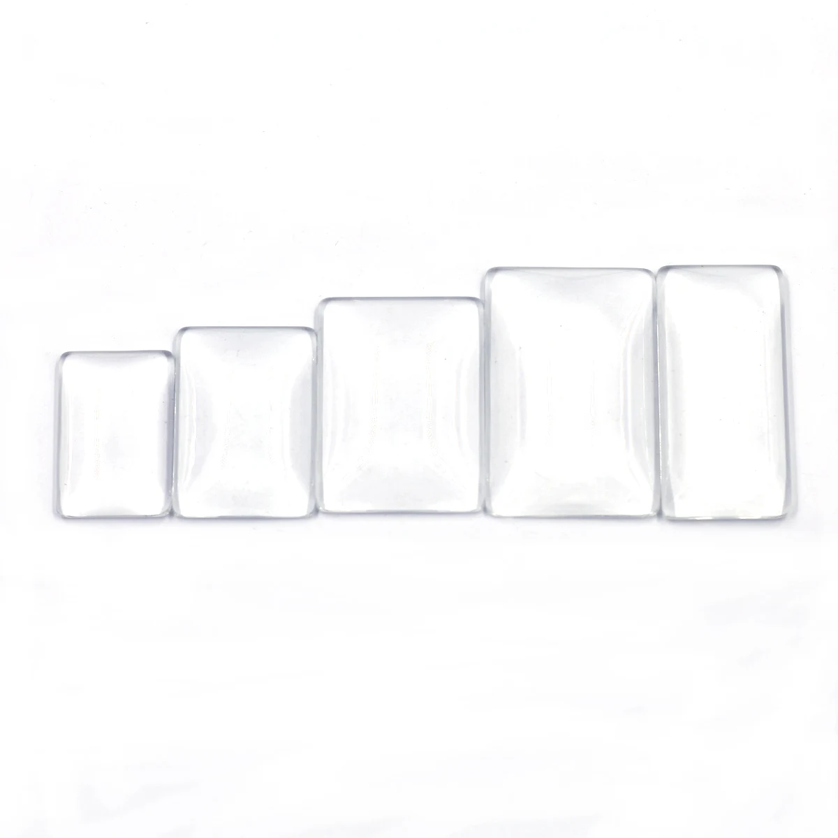 

100Pcs Glass Dome Seals Cabochons Flat Back Clear Rectangle High Quality For Fashion Jewelry Crafts DIY Accessories