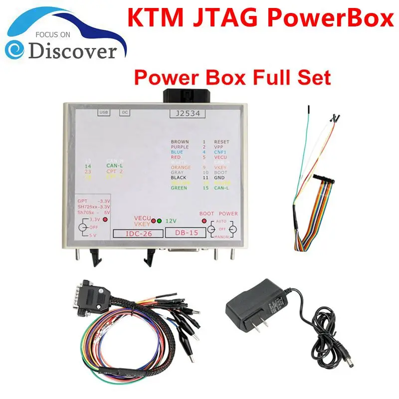 

KTM FLASH JTAG PowerBox Via J2534 ECU-Soft OBD ECU Programmer Works 3 Modes Green LED Openport 2.0 Multi-Purpose ECU Tool