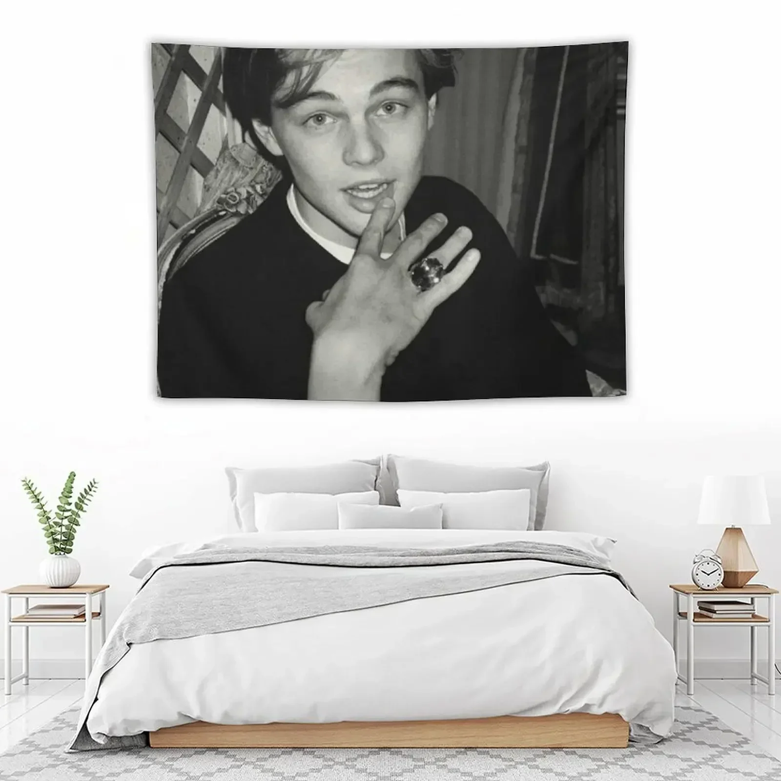 Черно-белый гобелен Леонардо ДиКаприо декор для спальни домашние украшения