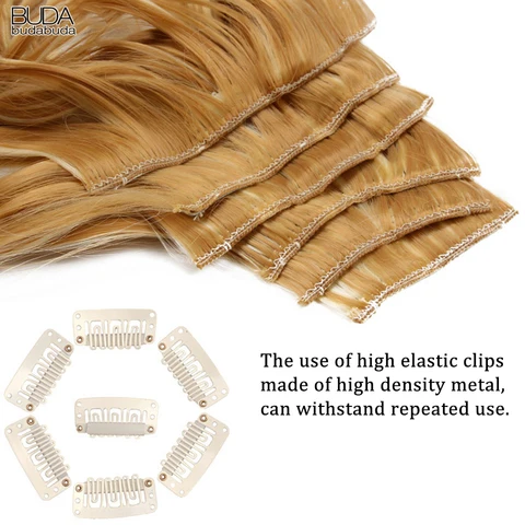 Синтетические волосы BUDABUDABUDA 22 дюйма прямые красные 7 шт.