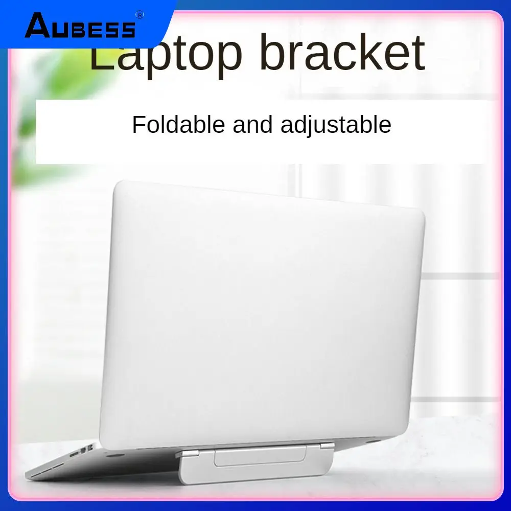 

Metal Texture Computer Cooling Holder Portable Heightening Laptop Holder Stable Folding Bracket Silver/gray Cooling Stand Abs