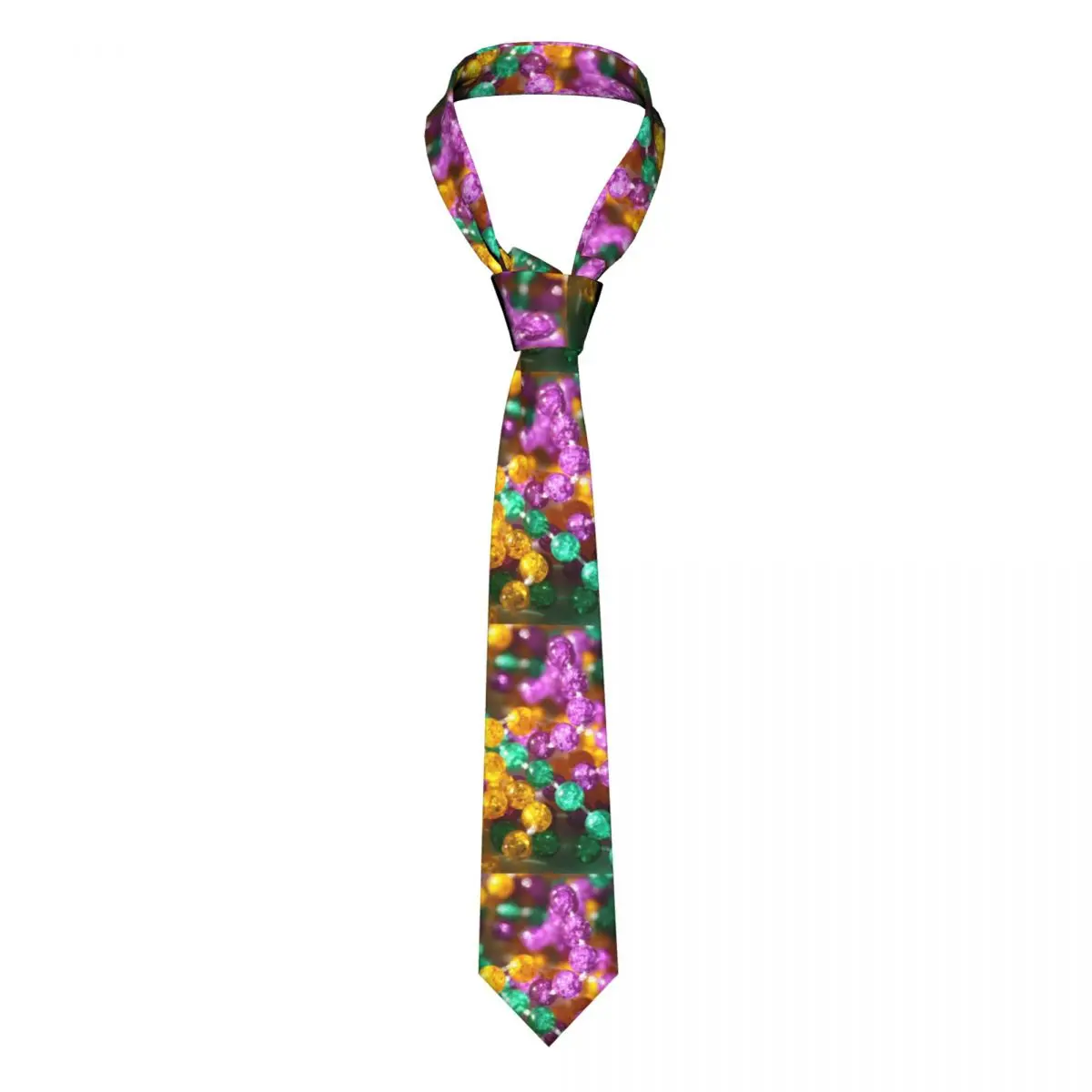 

Neon Beads Print Tie Purple Yellow Green Accessories For Man Neck Ties Fashion Shirt 8CM Formal Cravat