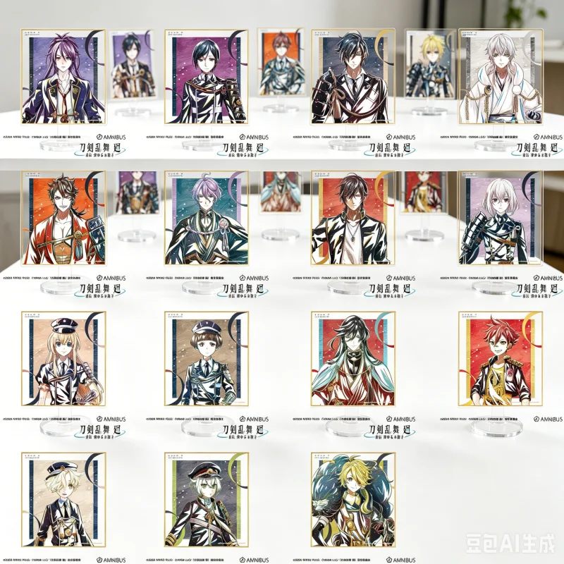 Фото Акриловая фигурка-подставка Touken Ranbu 15 см: Мидаре Тоширо, Хотарумару Оокурикара, брелоки, настольные украшения, декор для витрин №1