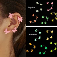 trendy luminous butterfly ear clip without piercing sparkling no need to wear ear cuff earrings for women elegant wedding gifts