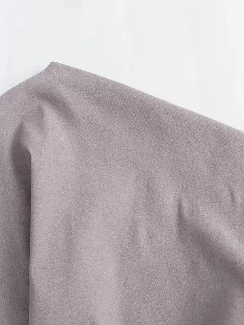 Zevity Женская Асимметричная Плиссированная Блузка На Одно Плечо С Длинным Рукавом