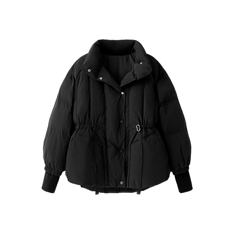 New Jackets for Women  90%  White Duck Down  High Street  Abrigos De Mujer  Slim  Adjustable Waist  Coats White Black