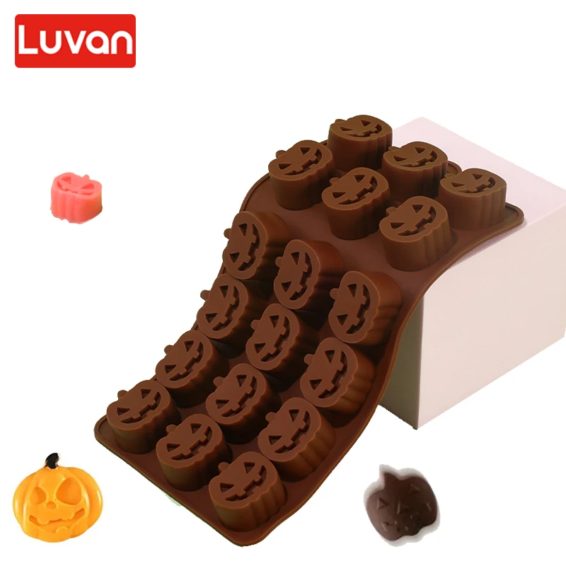 Силиконовые формы для Хэллоуина 18 отверстий тыква шоколад жевательные украшения