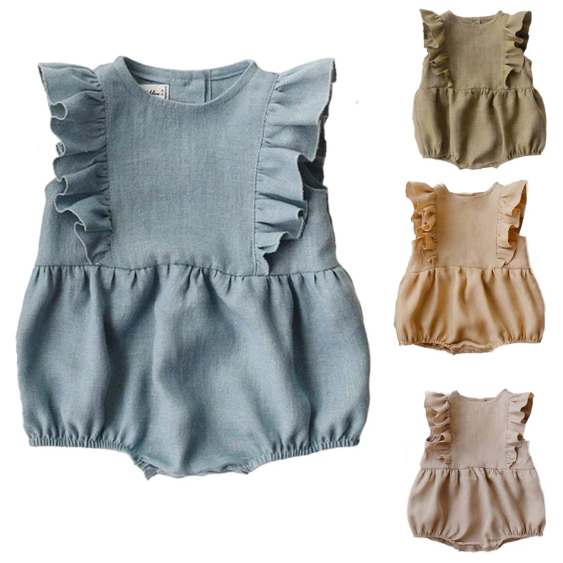 

Детский хлопковый комбинезон, без рукавов, на лето