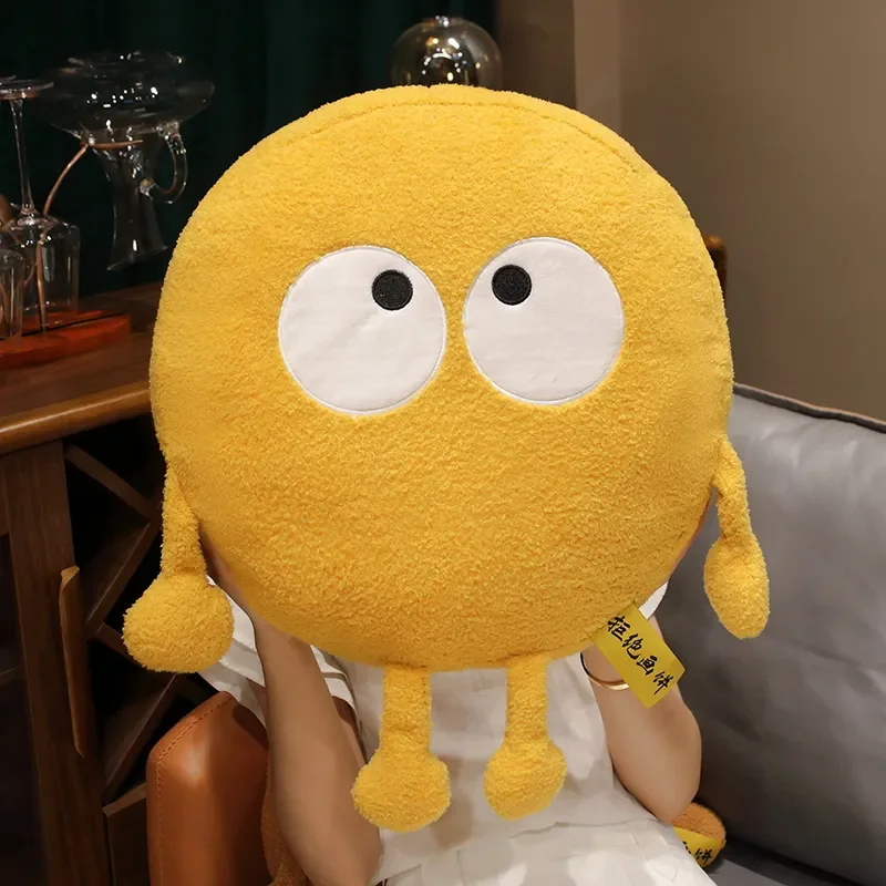 Милая плюшевая мягкая креативная подушка в форме бисквита круглой формы с