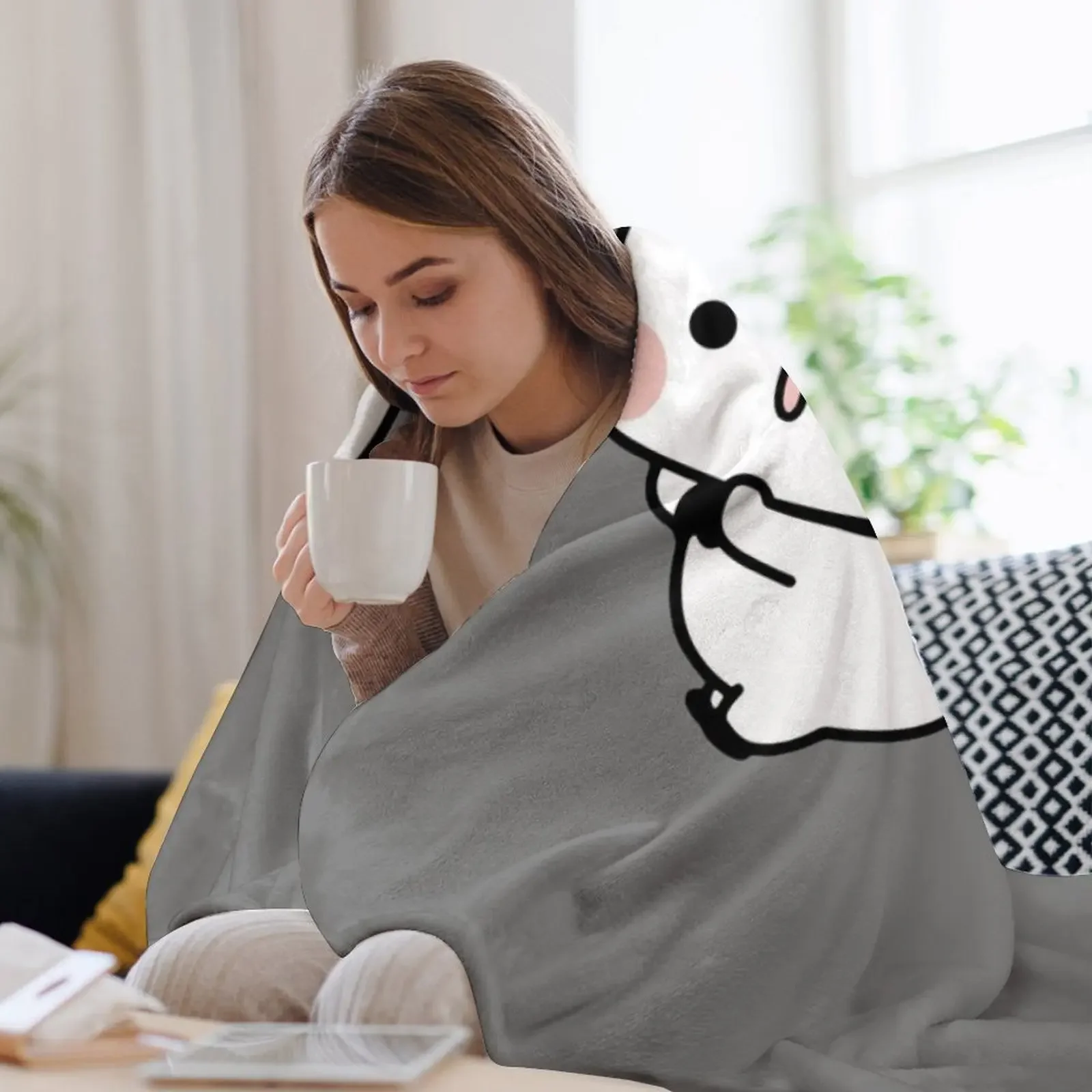 DuDu Bear and BuBu Panda милое одеяло для пары с волосатыми волосами многофункциональные