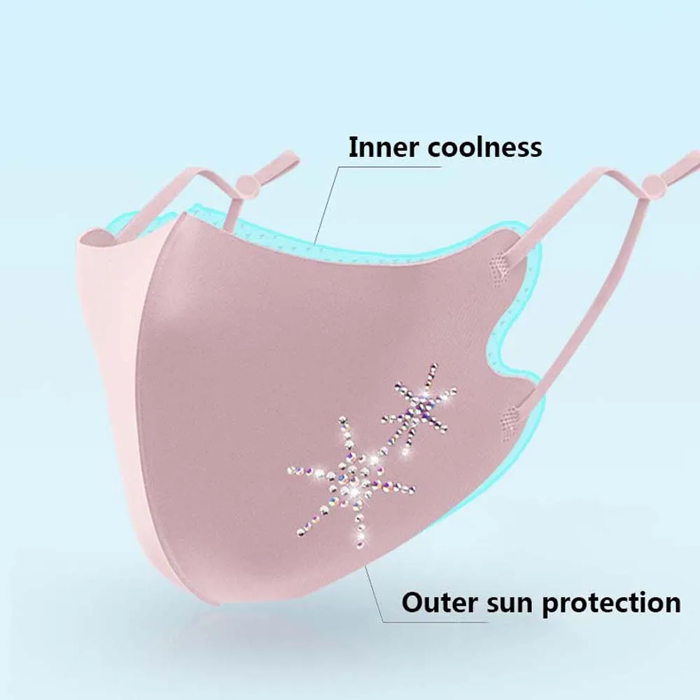 Нежная унисекс со стразами защита от загрязнения ледяной шелк многоразовая