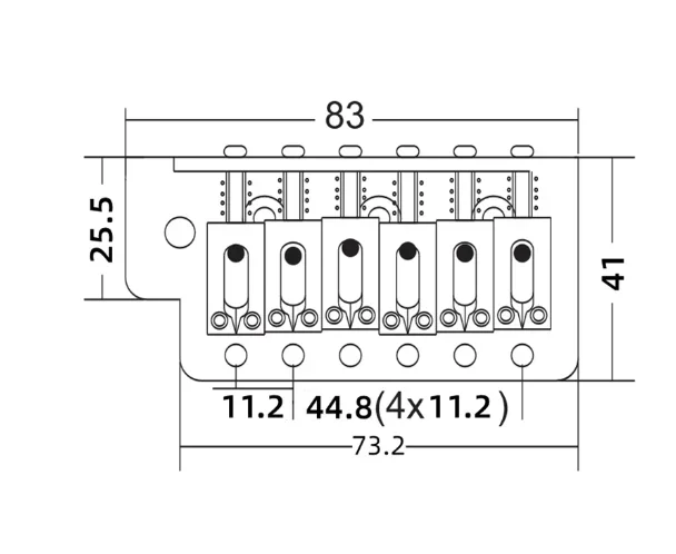 Wilkinson Tremolo Bridge System Электрогитара Хромированные серебряные аксессуары Расстояние