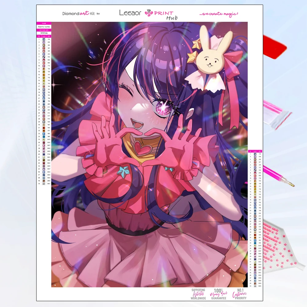 Алмазная живопись Леаор аниме девушка с большими глазами