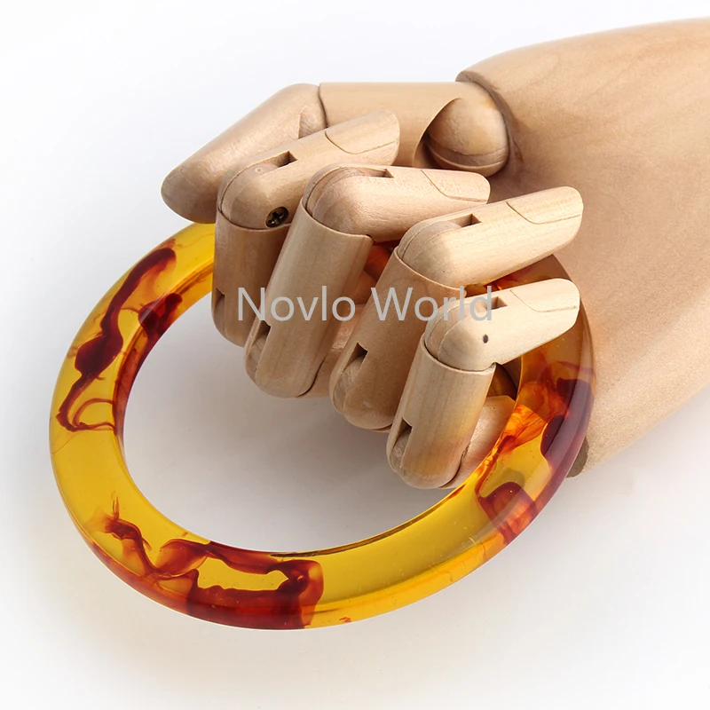 4-10pcs 10cm Amber Resin Flat O Ring Handles For Woman Handbag Purse Replacement Handlle Accessories 2022 Hot Sale