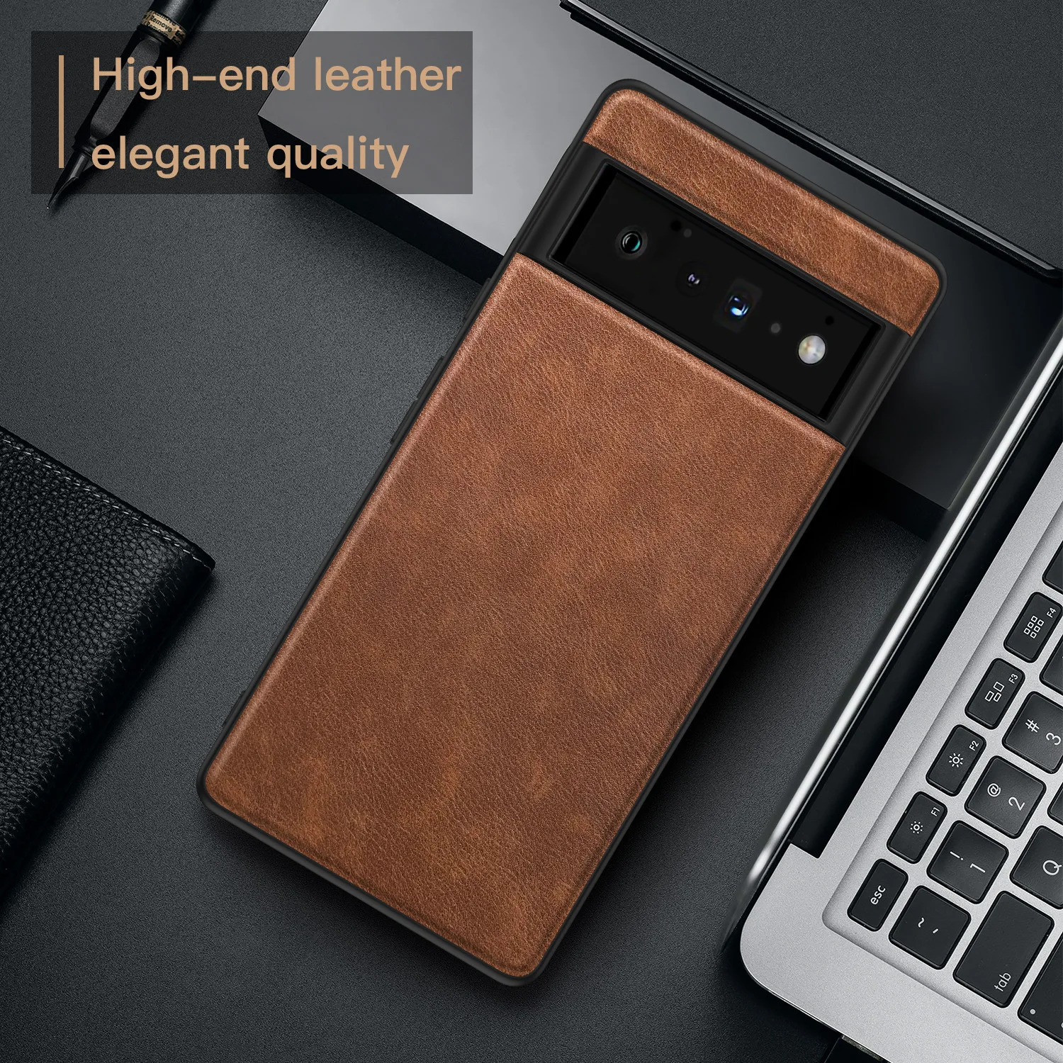 

for Google Pixel 6 Pro Premium PU Leathe Phone Case Scratch-Resistant Solid Color Cover for Google Pixel 6 Pro Case