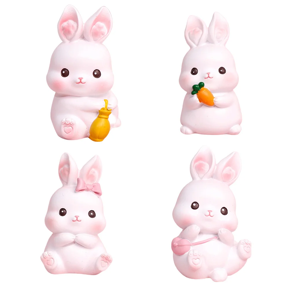 

Rabbit Easter Mini Bunny Figurines Ornament Miniature Cake Statue Decoration Animal Decorations Resin Figure Desktopfigurine