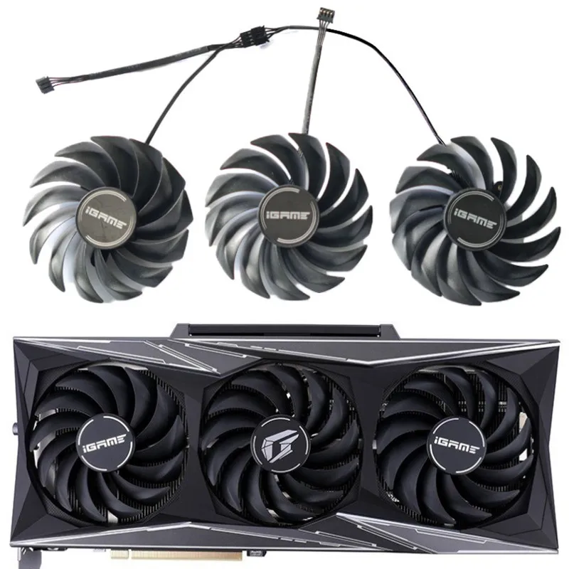 

NEW 90MM 3PCS PVA080E12R Cooling fan，For Colorful iGame RTX 3060TI 3070 3070TI 3080 3080TI 3090 Vulcan Graphics card cooling fan