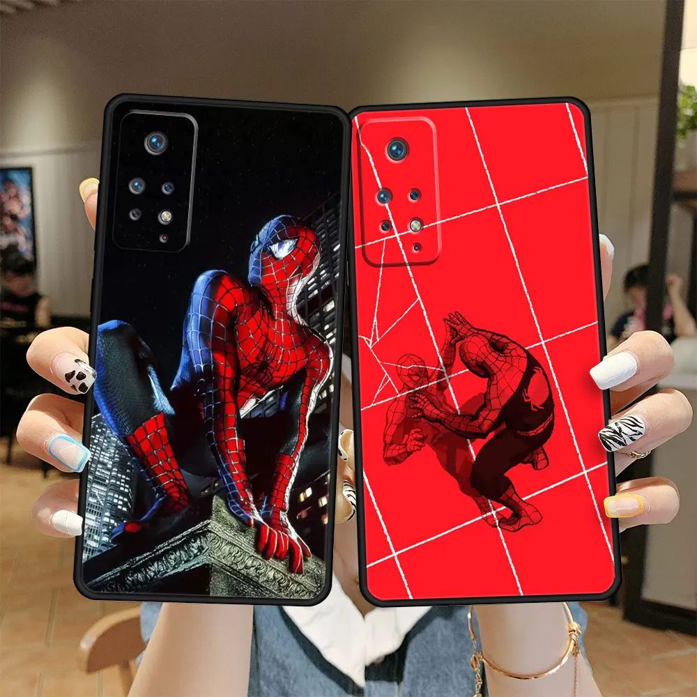 

Marvel Spiderman Red Silicone Phone Celular Funda Case Coque for Redmi Note 10 11 Pro 9T 7A 8A 10C 9A 10A 9C 9 11T 8 Note11