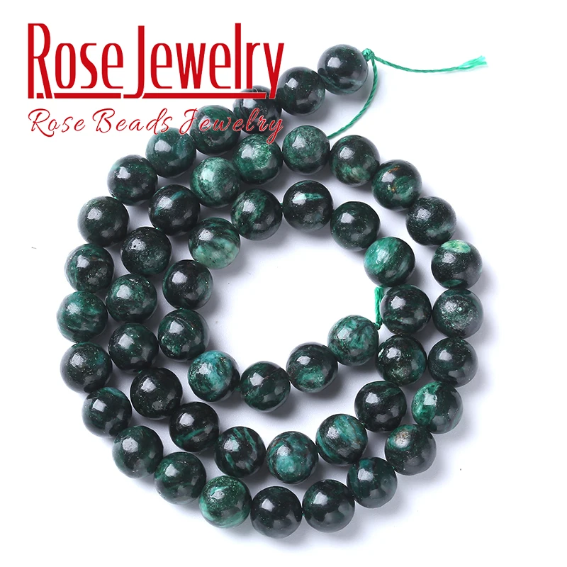 AAAAA натуральные зеркальные бусины зеленый камень круглые свободные бриллианты