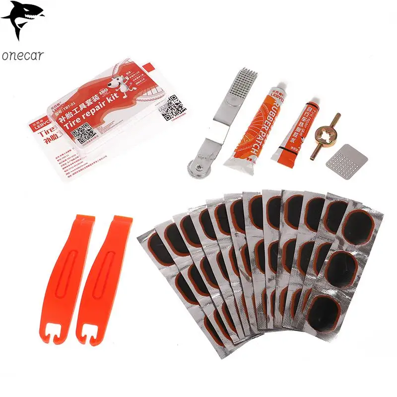 

1Set Bike Tire Repair Kit Tool Set Inner Tube Patching Tyre Filler Glue Free Cold Patch Sealant Fix Portable Tire Fix Kit