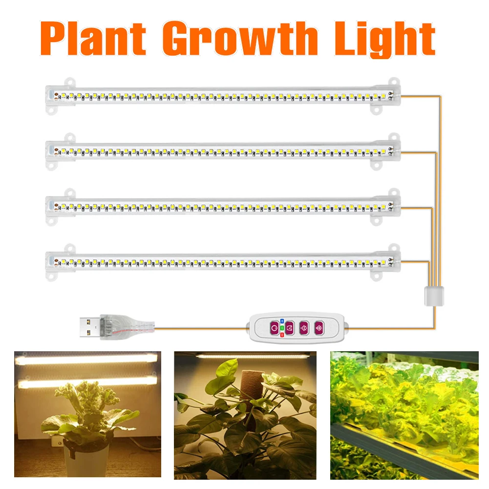 

Комнасветильник фитолампа для выращивания растений, набор гидропонных систем, полный спектр, лампа с таймером для комнатных растений
