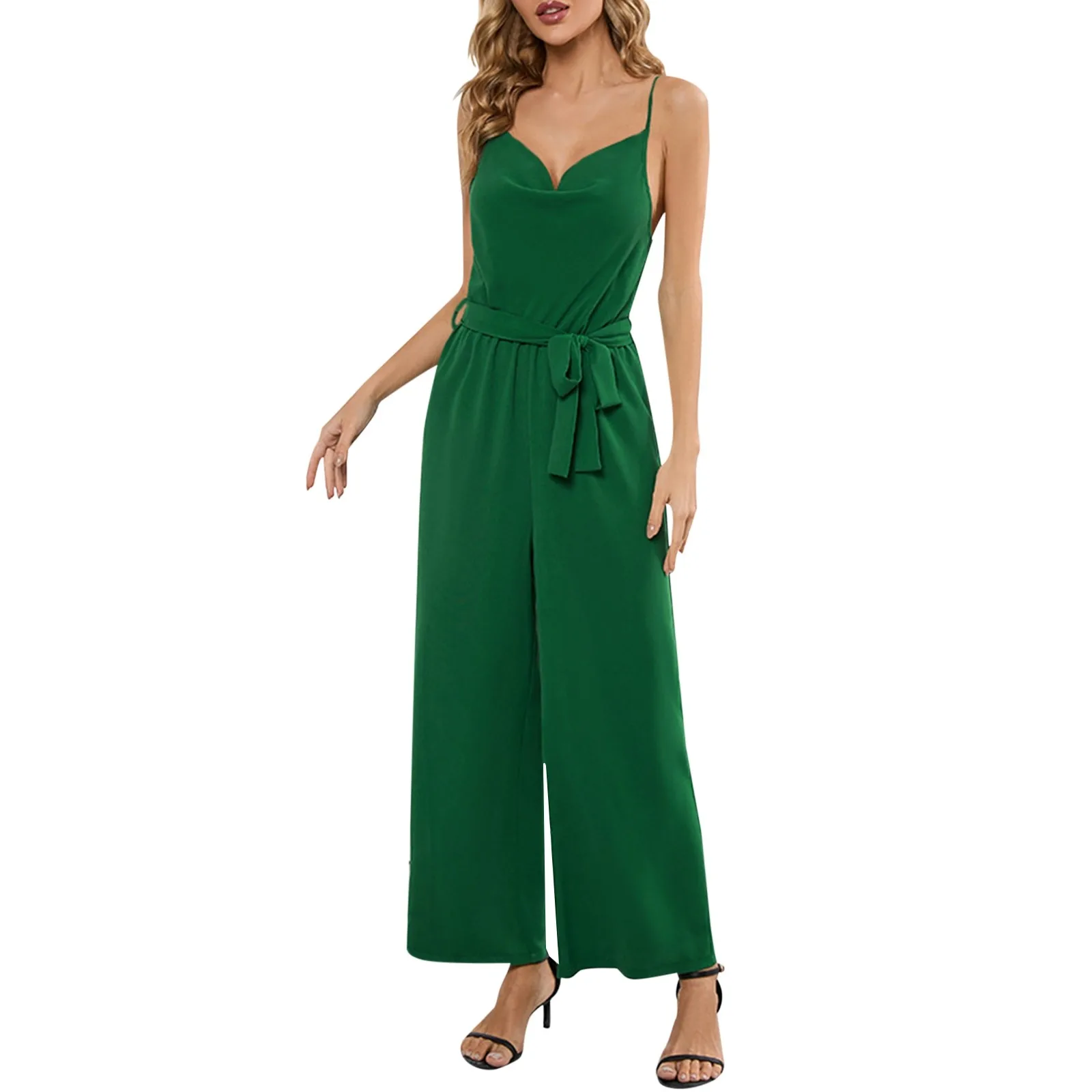 

Women's Sexy Sleeveless Backless Halter Jumpsuit Summer Pantsuits Women
