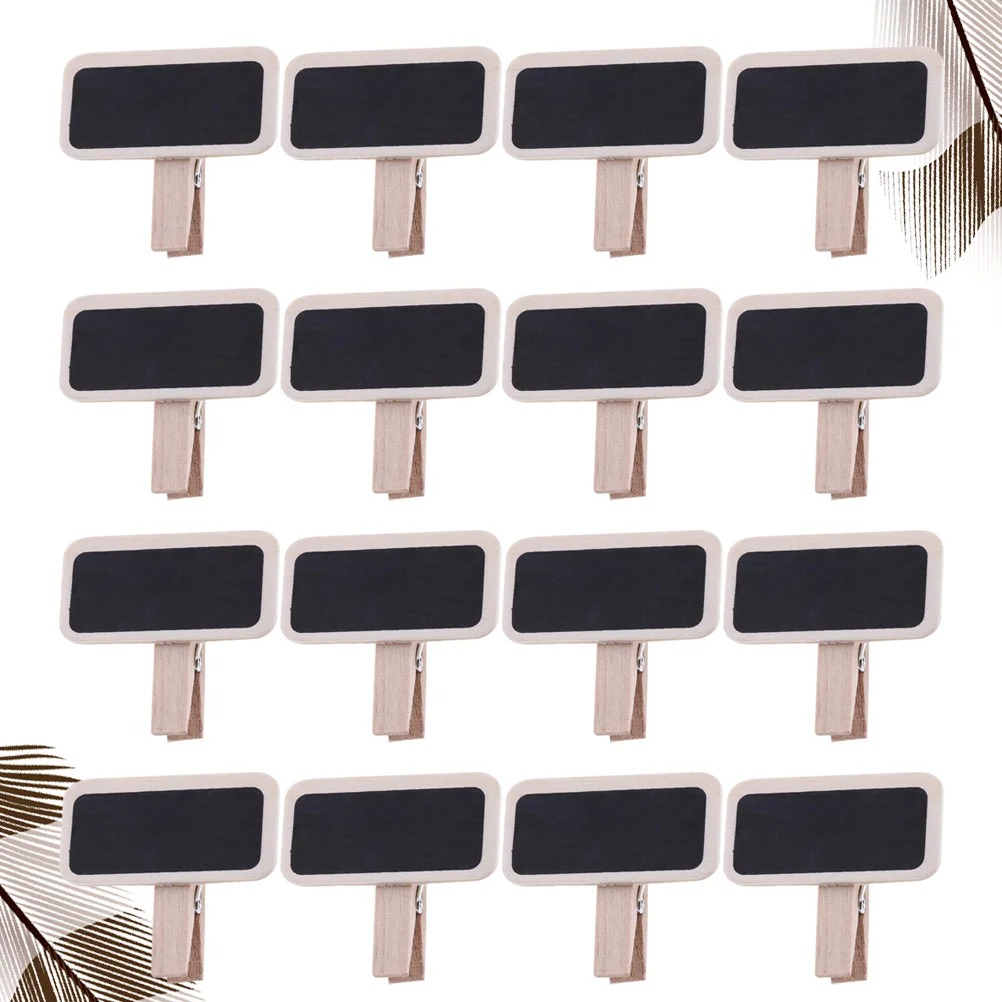 

50 Chalkboard Clips Rectangular Small Photo Clip Memo Clamps for Home Decor
