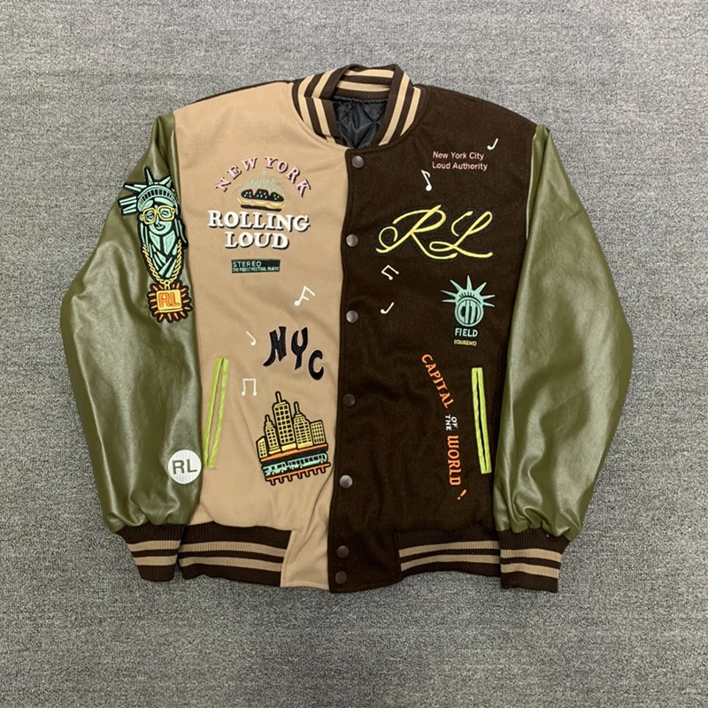 

Бейсбольная куртка с вышивкой для мужчин и женщин, кардиган в стиле Heavy Industry, жакет на пуговицах, 1:1