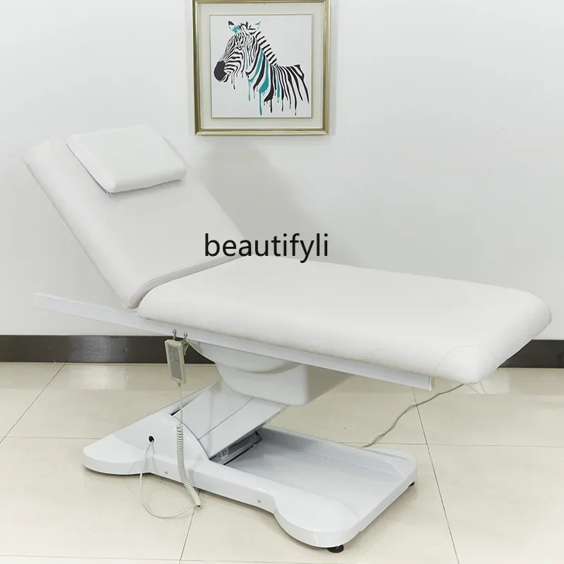 Электрическая поднятая кровать для массажа красоты тела с татуировкой складная