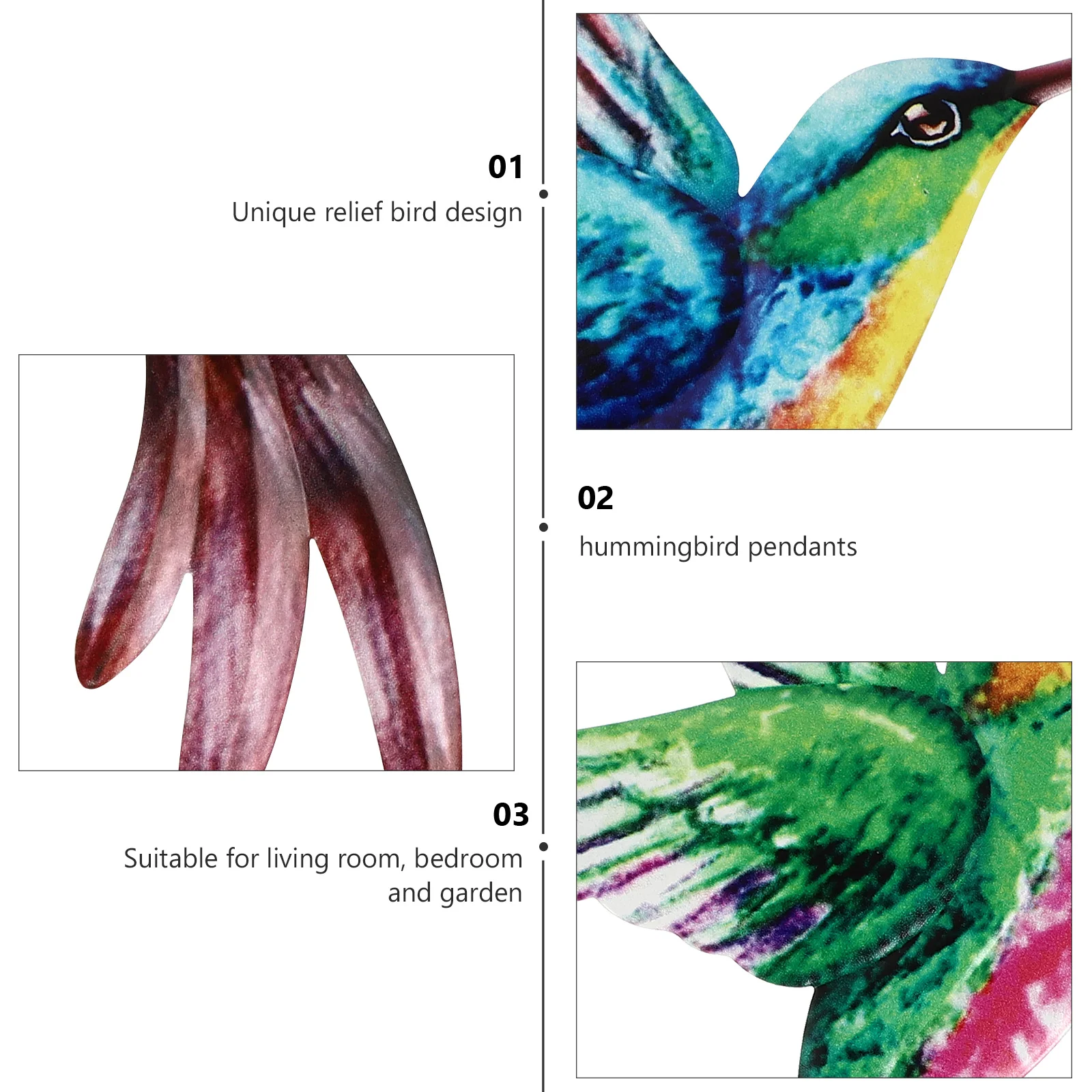 2 шт. украшения из кованого железа Колибри домашняя настенная вешалка для одежды