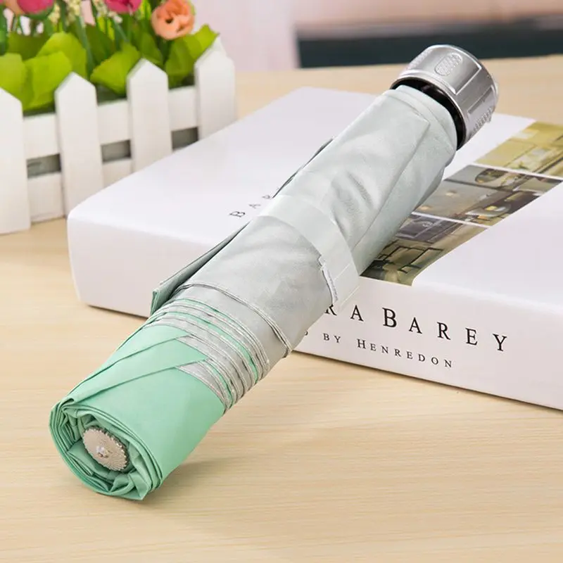 

Silver Rubber Folding Umbrella Sunscreen AQnti-ultraviolet And Anti-wind Umbrella 7K/8K Color Random Sunny Umbrella