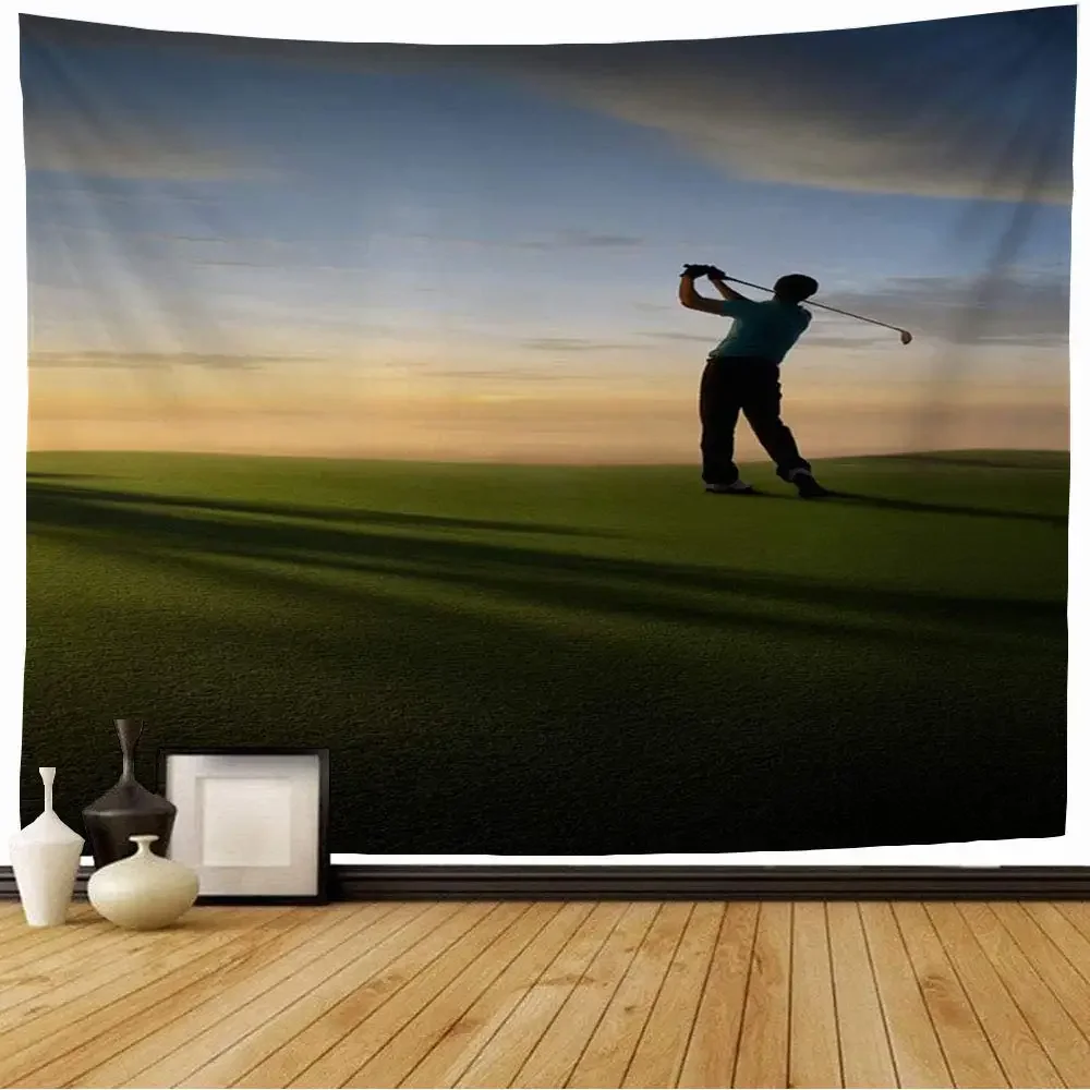 Гобелен для поля гольфа гобелен с голубым небом спорта на открытом воздухе