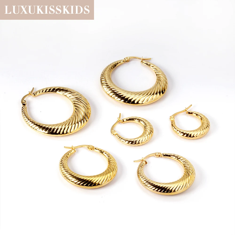 Серьги-кольца LUXUKISSKIDS из нержавеющей стали 20/30 мм