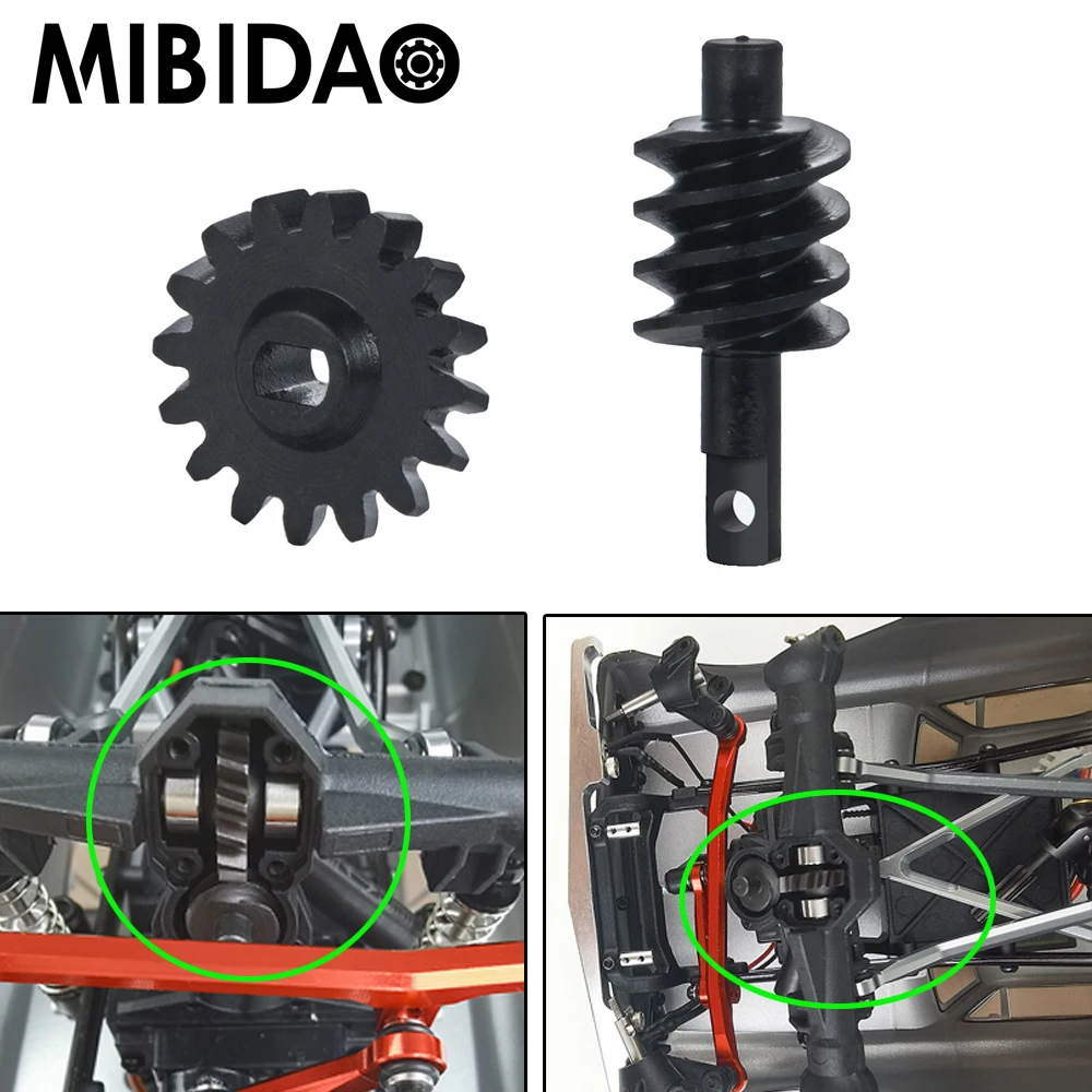 Mibidao 13 /16T Steel Gear Overdrive Differential Diff Worm Gear Set for 1/24 Axial SCX24 90081 AXI00001 AXI00002 AXI00005 Part