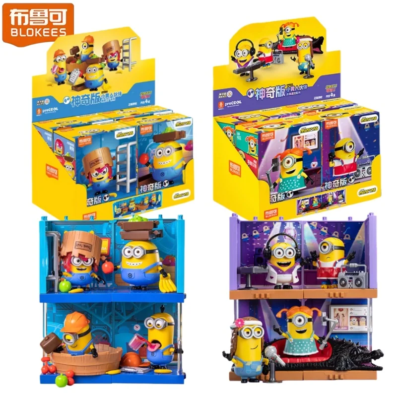 Фото Конструктор Blokees Minions Magic Edition: Фабрика джема, 3D-модель микро-сцены, версия 1, набор для сборки персонажей мультфильмов №1