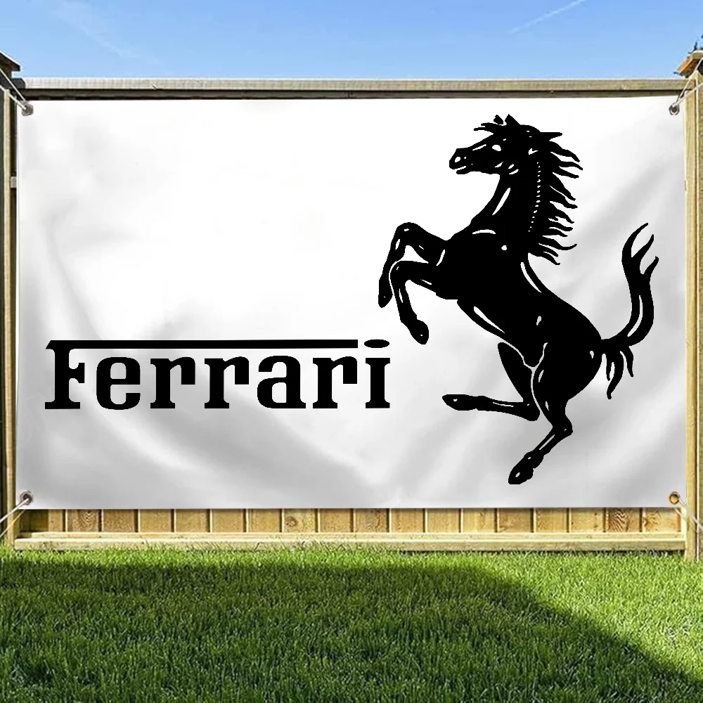 Декоративный односторонний флаг с четырьмя отверстиями F-Ferraris подвесной