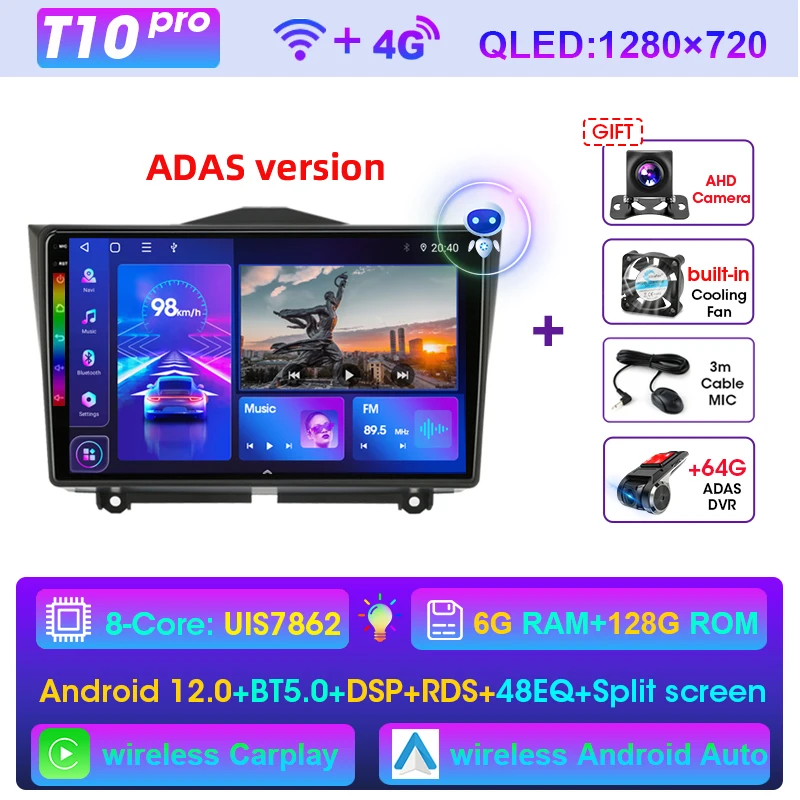 

JMCQ для LADA BA3 Granta Cross 2018 2019 4G WIFI Android 12, автомобильная стереосистема, мультимедийный видеоплеер, навигация, GPS Carplay 2Din