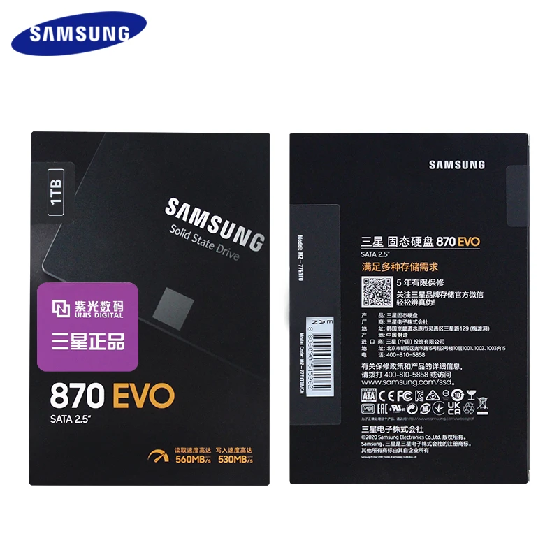 870 EVO SSD Samsung 4 ТБ 1 внутренний TLC твердотельный диск 2 5 дюйма AHCI HDD 250 ГБ 500 SATA3.0
