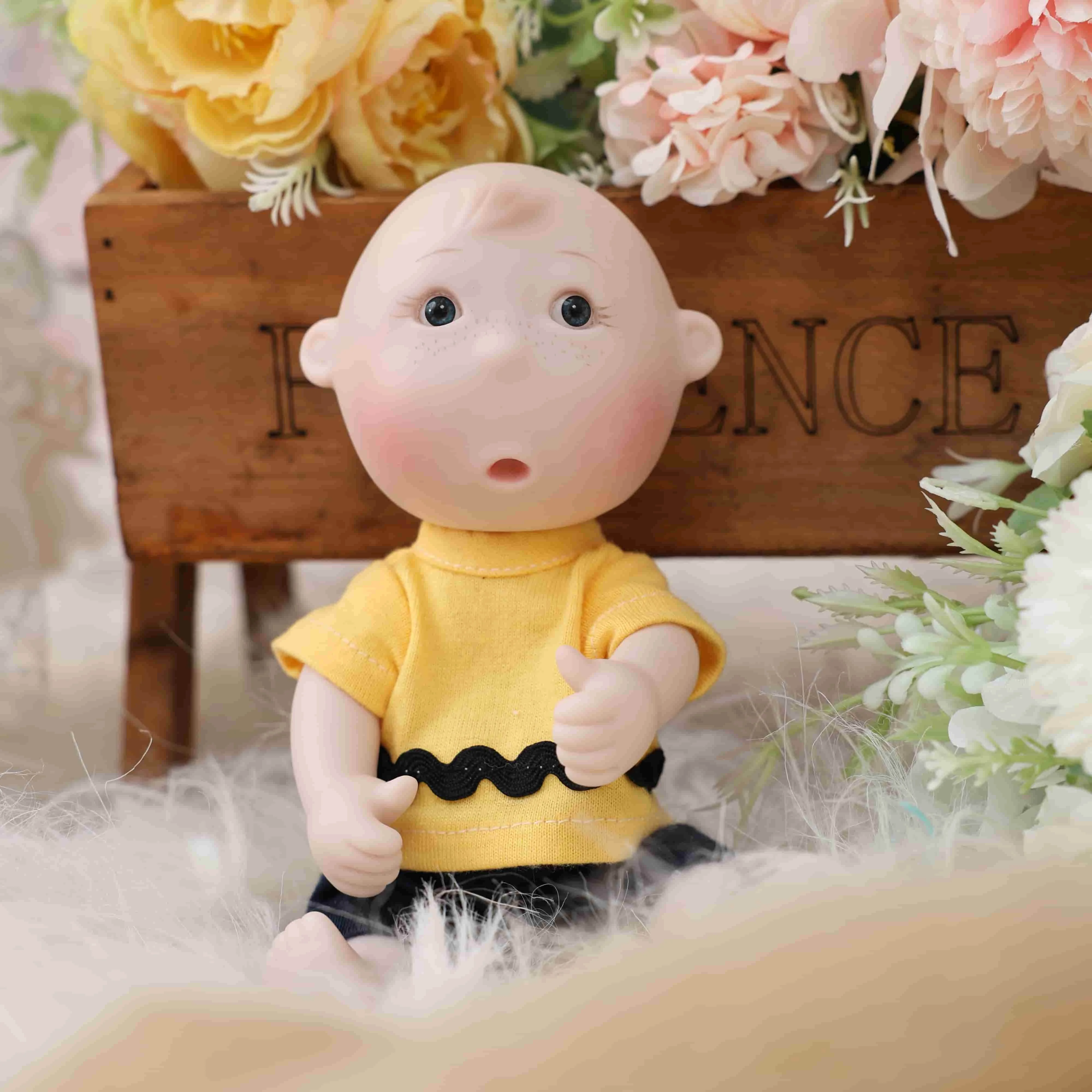 Фото Куклы-близнецы Cloveray mini 7 дюймов: мальчик и девочка, виниловые, для детских ролевых игр, подарок на день рождения, украшение №3